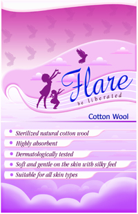 Flare Cotton Wool - front cover of packaging